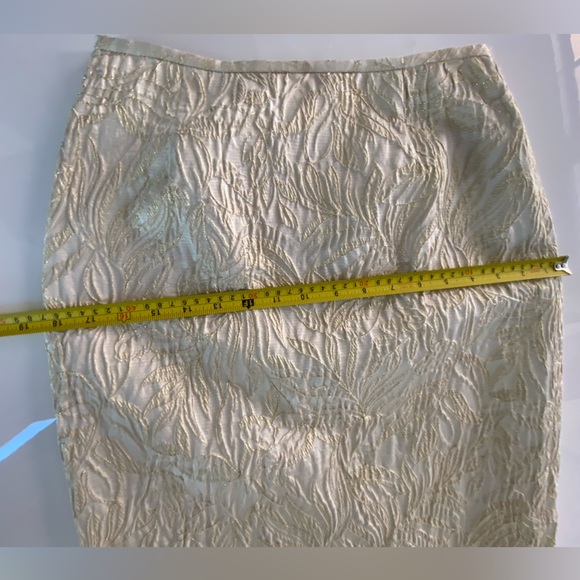 Lafayette 148 New York Gold Floral Jacquard Pencil Skirt $348, Size 4 NWT! - Picture 3 of 5